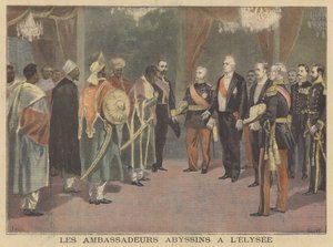 De Abessijnse ambassadeurs in het Elysee-paleis